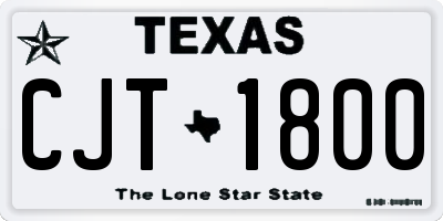 TX license plate CJT1800