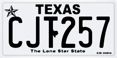 TX license plate CJT257