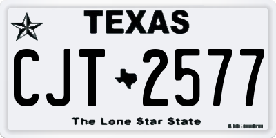 TX license plate CJT2577