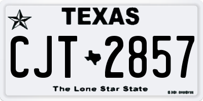 TX license plate CJT2857