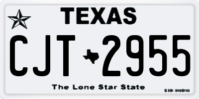 TX license plate CJT2955