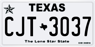 TX license plate CJT3037