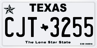 TX license plate CJT3255