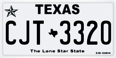 TX license plate CJT3320