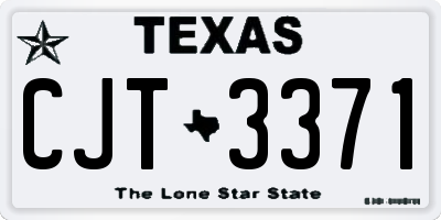 TX license plate CJT3371