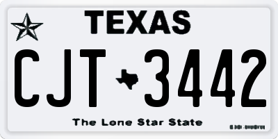 TX license plate CJT3442