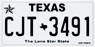TX license plate CJT3491