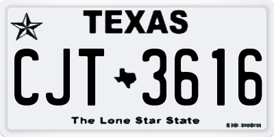 TX license plate CJT3616