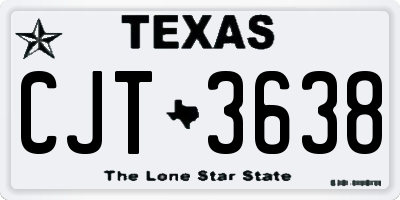 TX license plate CJT3638