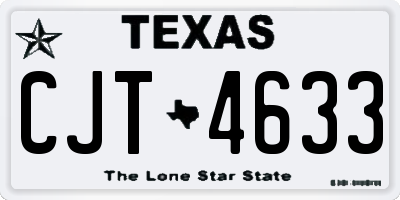 TX license plate CJT4633