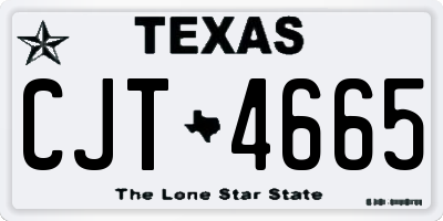 TX license plate CJT4665