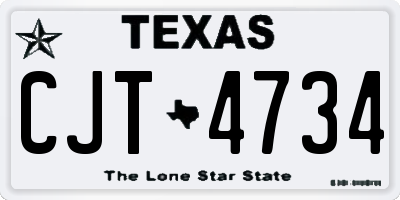 TX license plate CJT4734