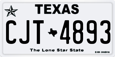 TX license plate CJT4893