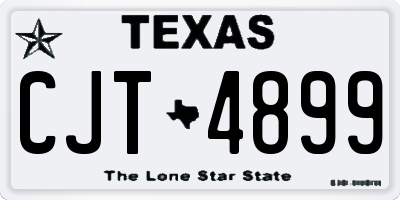 TX license plate CJT4899