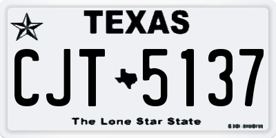 TX license plate CJT5137