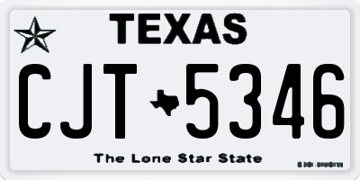 TX license plate CJT5346