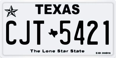 TX license plate CJT5421