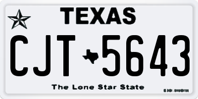 TX license plate CJT5643