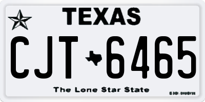 TX license plate CJT6465