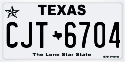 TX license plate CJT6704