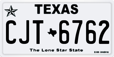TX license plate CJT6762