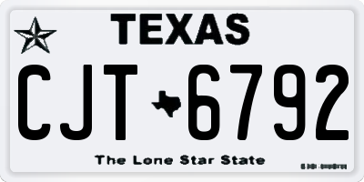TX license plate CJT6792