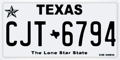TX license plate CJT6794