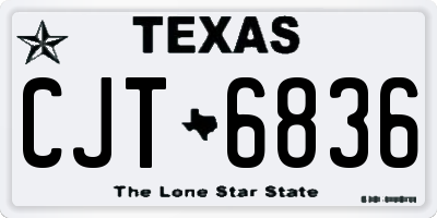 TX license plate CJT6836