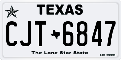 TX license plate CJT6847