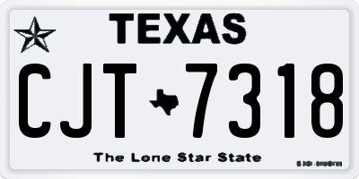TX license plate CJT7318