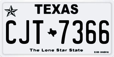 TX license plate CJT7366