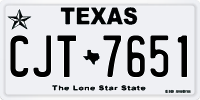 TX license plate CJT7651
