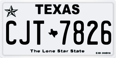 TX license plate CJT7826