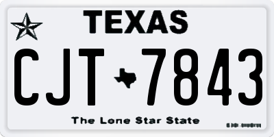 TX license plate CJT7843