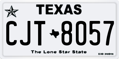 TX license plate CJT8057