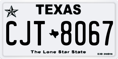 TX license plate CJT8067