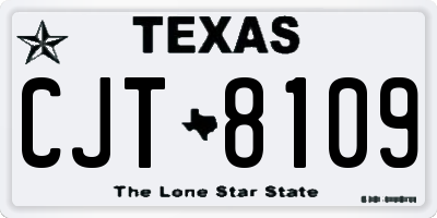 TX license plate CJT8109