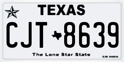 TX license plate CJT8639