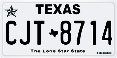 TX license plate CJT8714