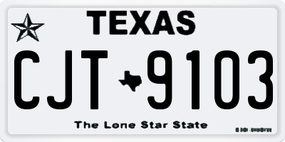 TX license plate CJT9103