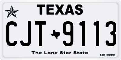 TX license plate CJT9113