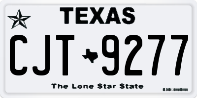 TX license plate CJT9277