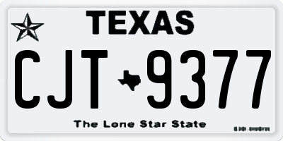 TX license plate CJT9377