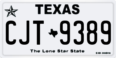 TX license plate CJT9389