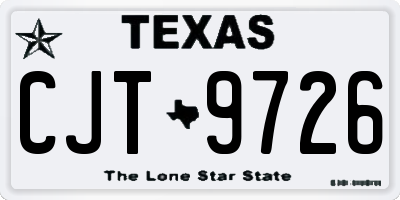 TX license plate CJT9726