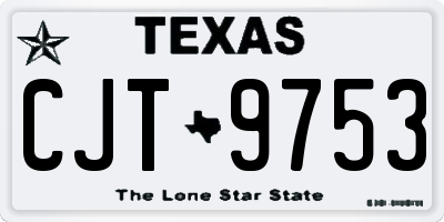 TX license plate CJT9753