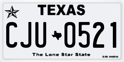 TX license plate CJU0521
