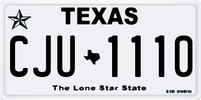 TX license plate CJU1110