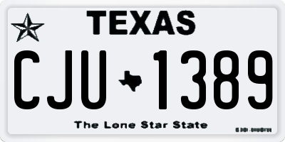 TX license plate CJU1389