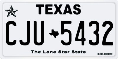 TX license plate CJU5432